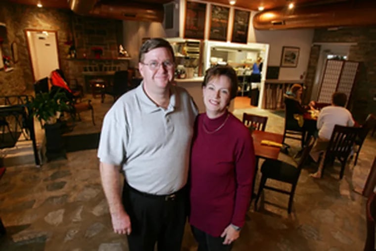 Owners Craig and Nancy Dill Miller , a chocolate specialist, at their new Station Bistro in Kimberton, Chester County.