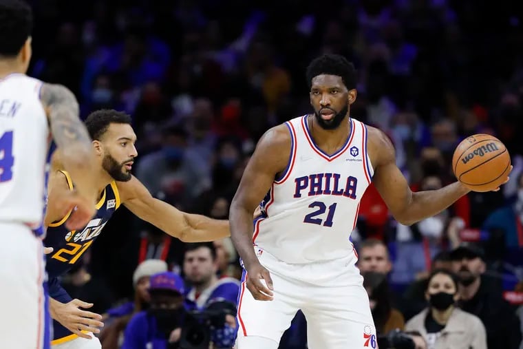 Sixers center Joel Embiid has been passing more out of double teams this season and his turnovers are at a career low.