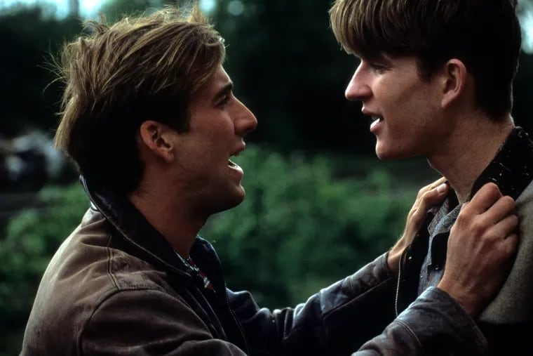 Nicolas Cage (left) with Matthew Modine in a scene from the film "Birdy," 1984.