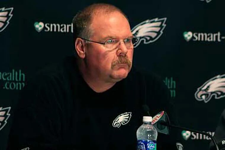 "I was too conservative," Andy Reid said of his play-calling when Mike Kafka entered the Eagles' loss to the Falcons. (Ashlee Espinal/Staff Photographer)