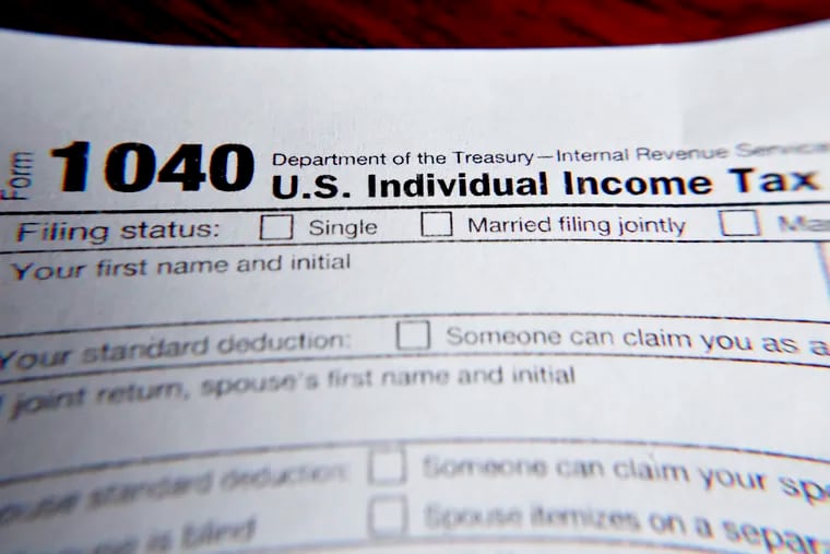 A 1040 federal tax form printed from the Internal Revenue Service website.