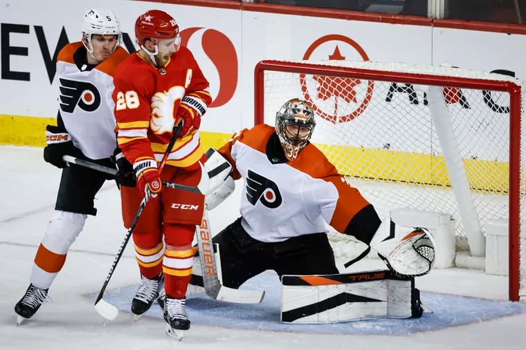 Sam Ersson played a strong game but it came in a losing effort, as the Flyers dropped a 4-3 contest to the Calgary Flames.