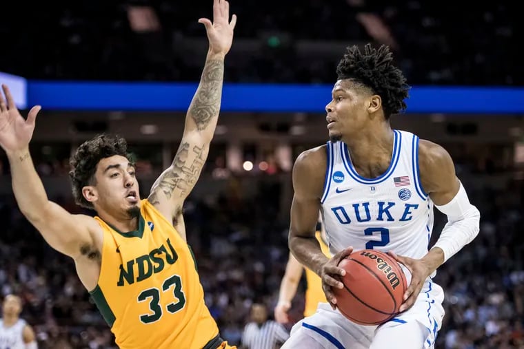 Duke's Cam Reddish, who is from Norristown and starred at Westtown Friends School, has been hot and cold from three-point range but knocked down five of 10 last weekend in two NCAA Tournament wins. The Blue Devils take on Virginia Tech in the NCAA East Region semifinals Friday night.