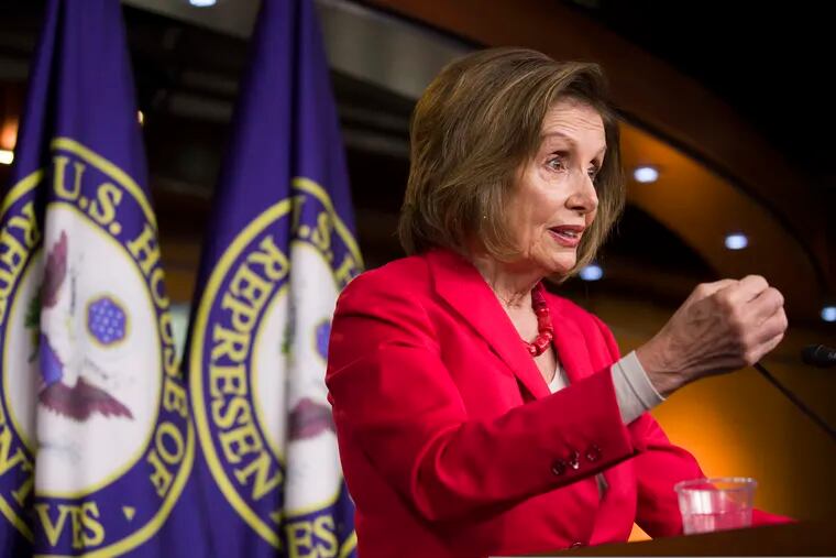 House Speaker Nancy Pelosi addresses reporters on Capitol Hill, Thursday, June 27, 2019, in Washington.