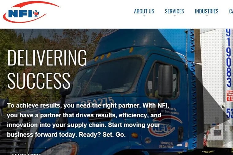A look at NFI’s website. The Cherry Hill-based company has purchased California Cartage for an undisclosed sum.