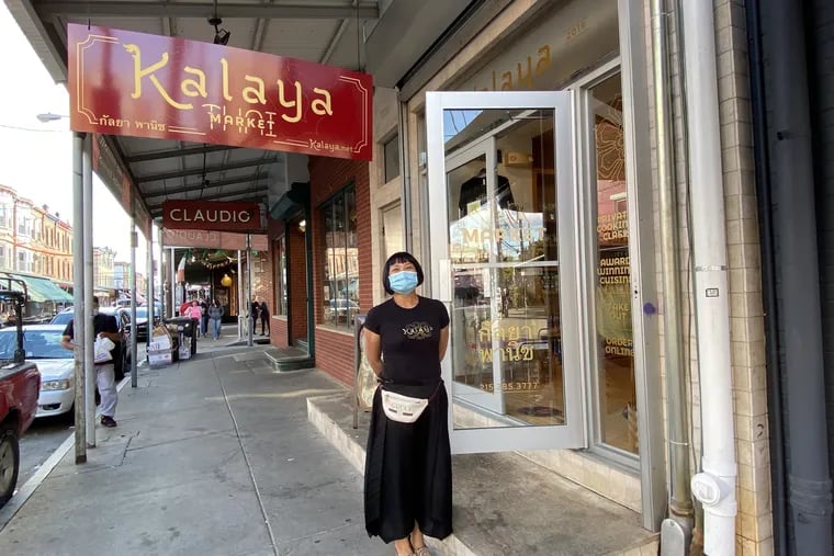 Kalaya owner Chutatip "Nok" Suntaranon outside her market at 922 S. Ninth St. Kalaya and other restaurants were among the first to adopt proof of vaccination policies for dining indoors.