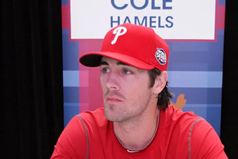 The Phillies' hopes for another World Series title might rest with pitcher Cole Hamels.  (Yong Kim / Staff Photographer)