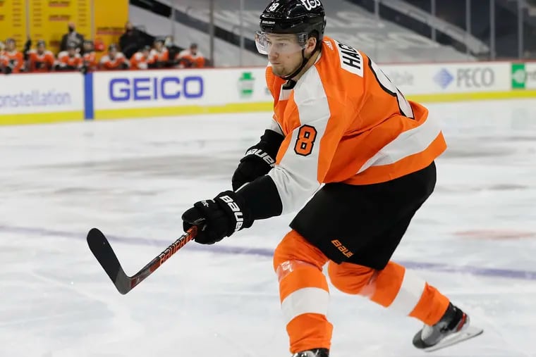 Flyers defenseman Robert Hagg is expected to miss two to four weeks with a shoulder injury.