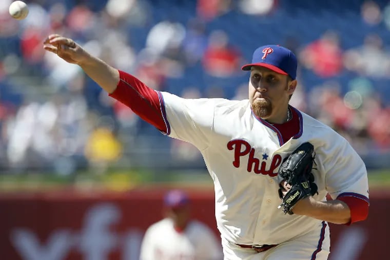 Aaron Harang had another strong outing at Citizens Bank Park. (Yong Kim/Staff Photographer)