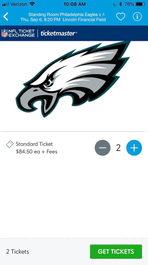 eagles game ticketmaster