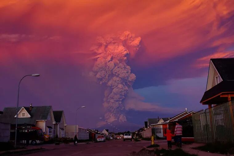 The Calbuco volcano in southern Chile was spewing ash on Wednesday, prompting the evacuation of about 45,000 people. It last erupted in 1972.
