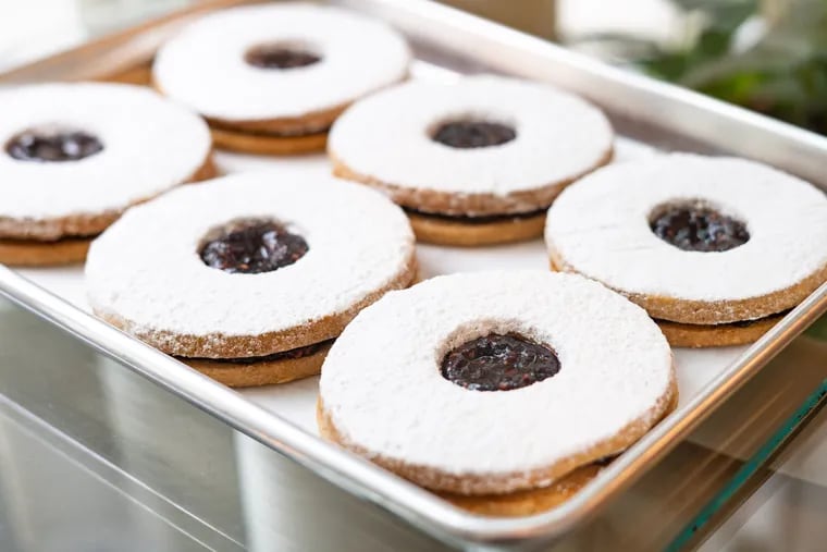Raspberry Linzer Cookies at K'Far Cafe.