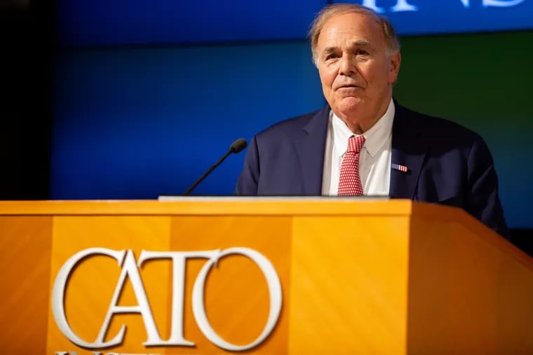 Former Pennsylvania governor, Ed Rendell, speaks on a panel at the CATO Institute in Washington D.C., during an event titled "Harm Reduction: Shifting from a War on Drugs to a War on Drug-Related Deaths", Thursday, on plans to open a safe injection site in the city.