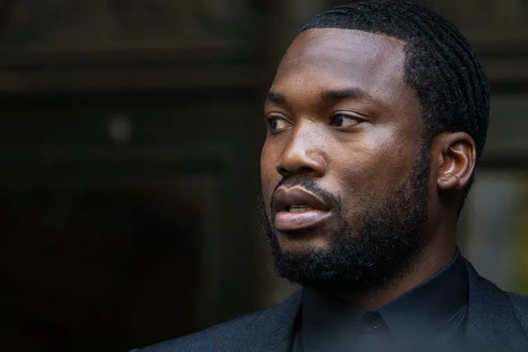 Meek Mill exits the courthouse at 530 Walnut St. in Philadelphia on Tuesday, July 16, 2019, after he and his lawyers argued that he should be given a new trial and a new judge to hear his case.