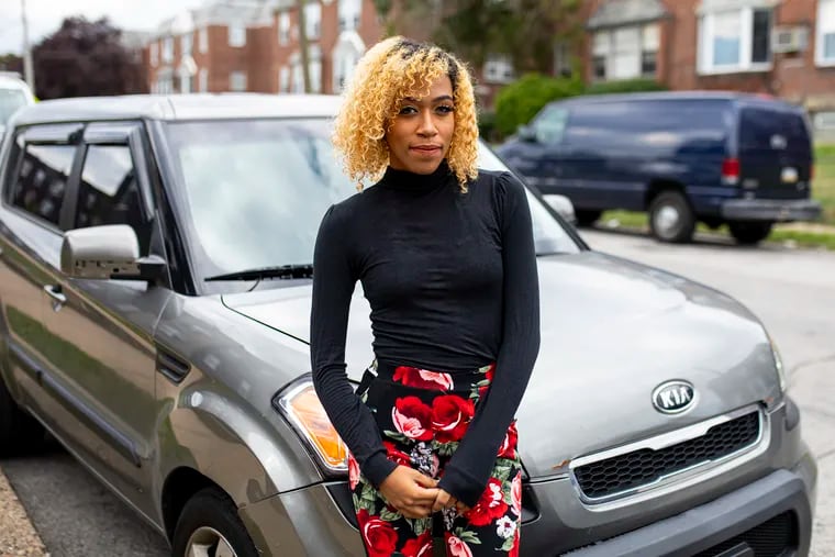 Khasandra Franklin, 24, of North Philadelphia, poses for a portrait in front of her car on Thursday, Oct. 1, 2020. Franklin was involved in a road rage incident with the chief of the District Attorney’s Homicide unit and wounded up facing charges, spending the night in jail and having her car confiscated. “I want justice for myself,” Franklin said. “I feel like they are bullies and predators. To come after me to just going into my lane and going out of my way is ridiculous. I’m hurt.”