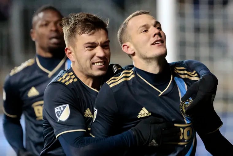 Dániel Gazdag (right) has scored goals in four straight games for the Union.