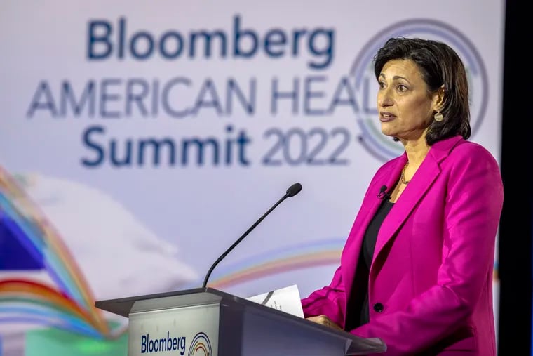 Dr. Rochelle Walensky, Director of the Centers for Disease Control, speaks at the Bloomberg American Health Summit held at the Loews Hotel at 12th and Market Street in Philadelphia, Tuesday, December 6, 2022.