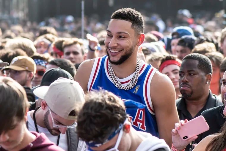 Former Sixer Ben Simmons, pictured in 2019, will miss the rest of the season.