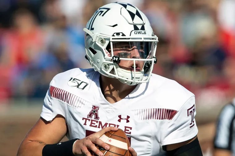 Temple quarterback Anthony Russo prepares to throw in the the ball during the second quarter of Saturday's loss at SMU.