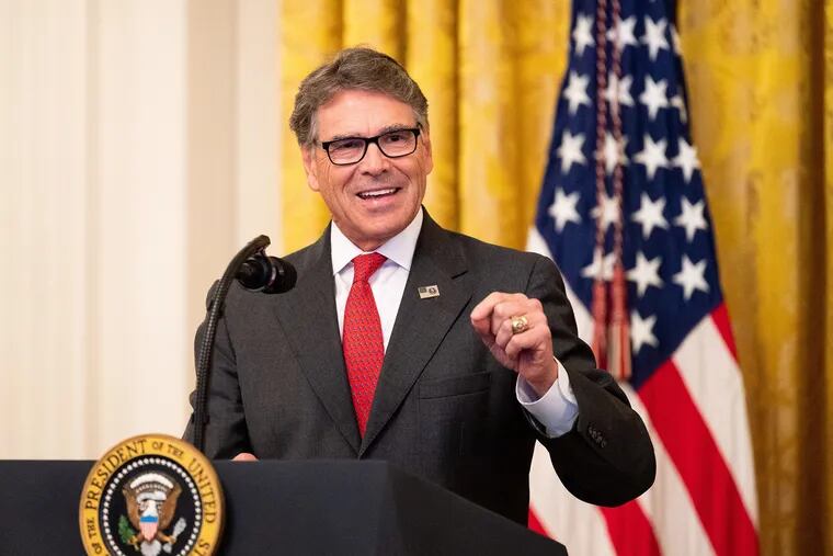 United States Secretary of Energy Rick Perry speaks about "America's Environmental Leadership" in the East Room of the White House on July 8, 2019 in Washington, D.C. Perry's Energy Department on Wednesday rolled back a set of light bulb efficiency standards. (Michael Brochstein/Sipa USA/TNS)