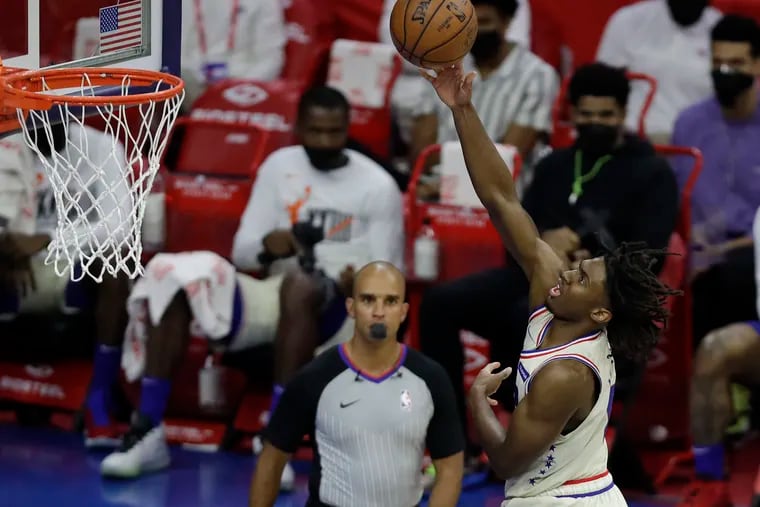 Sixers guard Tyrese Maxey scored 30 points against the Orlando Magic on Sunday.