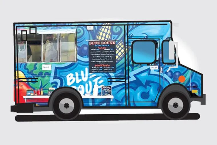Blue Route Taco Truck atop the Whole Foods in Plymouth Meeting. (Amy Raudenbush graphic)