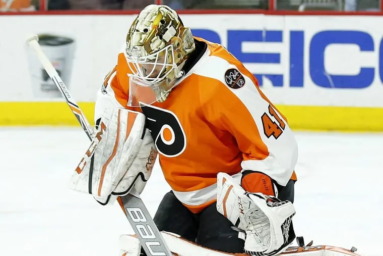 In seven appearances with the Philadelphia Flyers last season, Anthony Stolarz had a 2.07 goals-against average and a .928 save percentage.