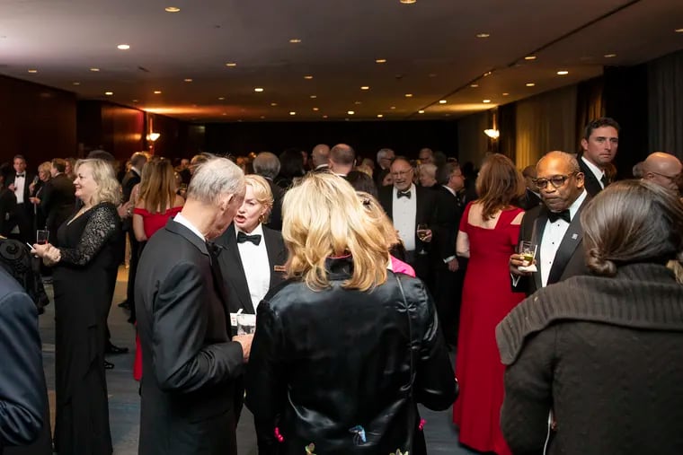Guests mill about during cocktail hour at the New York Hilton Midtown before the start of the Pennsylvania Society’s 121st Annual Dinner in December 2019.
