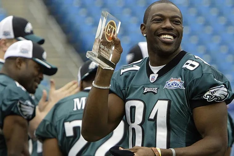 Terrell Owens during Super Bowl XXXIX media day back in 2005. (Amy Sancetta/AP file)