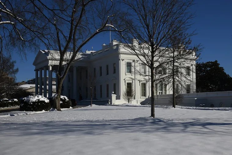 The White House on Monday, Jan. 14, 2019, following a snowstorm. (Olivier Douliery / Abaca Press / TNS)