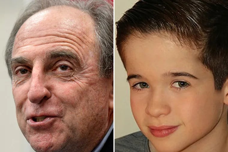 Temple coach Fran Dunphy and 11-year-old reporter Max Bonnstetter.