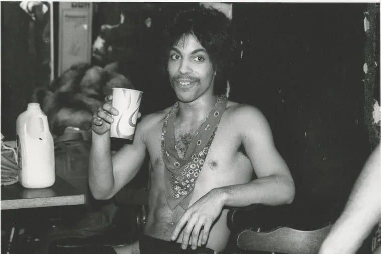 Prince drinking orange juice, from 'The Beautiful Ones.'