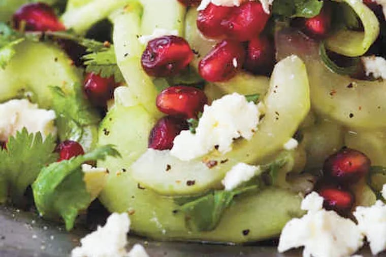 Cucumber and pomegranate salad from Shafia's cookbook &quot;Lucid Food.&quot;