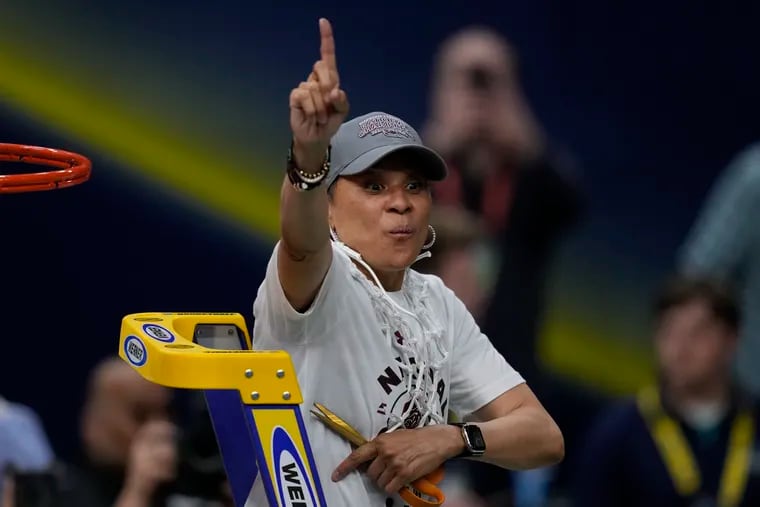 In her broadcasting debut, South Carolina head coach Dawn Staley didn't waste any time before asking WNBA commissioner Cathy Englebert the big questions.