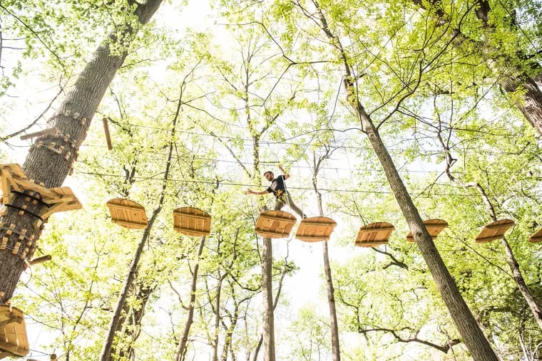 Treetop Quest, a sky-high obstacle stretched across nearly four acres of West Fairmount Park, opens in Philly this Saturday, May 12. 