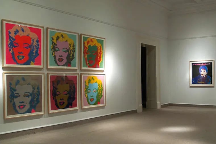 At Reading Public Museum's Andy Warhol exhibition, six Marilyns (left) and a Judy Garland (right) show the pop artist's ability to refresh a mundane or clich&#0233;d image through radical color combinations. His influence was on par with Picasso and Duchamp.