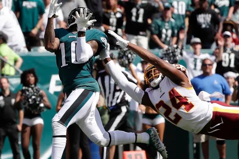 Eagles wide receiver DeSean Jackson reached a top speed of 21.4 mph on this 51-yard touchdown catch last week. Only two other players in the league ran faster in Week 1.