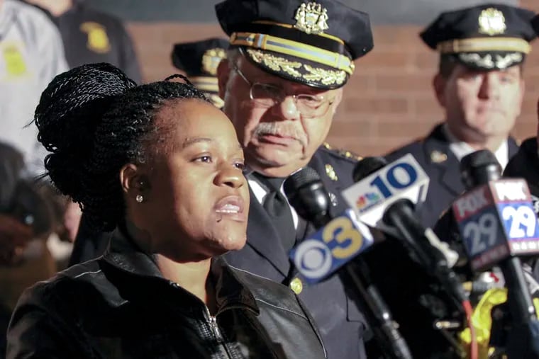 Police and FBI hold a news conference with Commissioner Ramsey and Keisha Gaither after her daughter was found alive in Maryland on Wednesday, November 5, 2014. ( Steven M. Falk / Staff Photographer )
