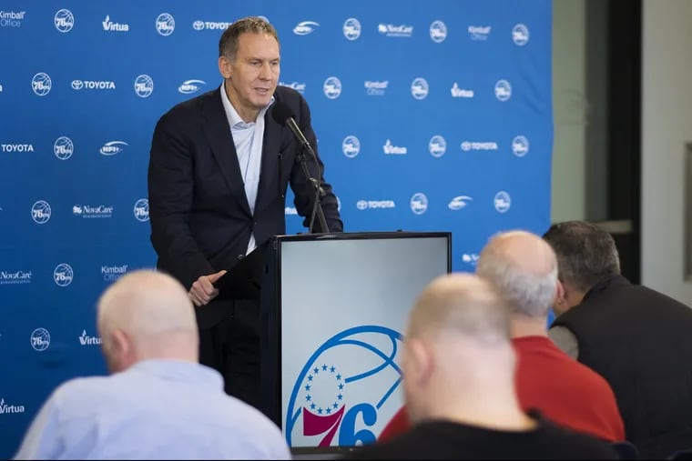 Bryan Colangelo at a press conference in February 2017. 