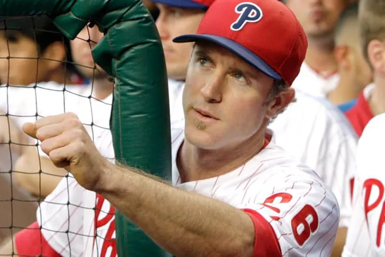 Chase Utley during the Phillies game May 29. (Elizabeth Robertson/Staff Photographer)