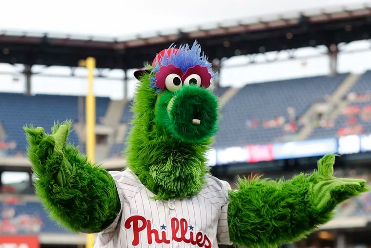 Like everyone else, the Phillie Phanatic will have to stream Friday night's Phillies-Mets game on Apple TV+.