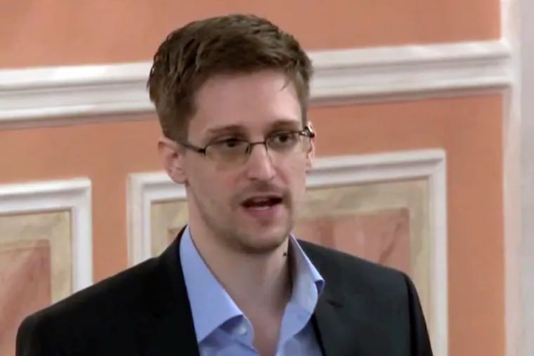 In this image made from video and released by WikiLeaks, former National Security Agency systems analyst Edward Snowden speaks in Moscow in 2013.