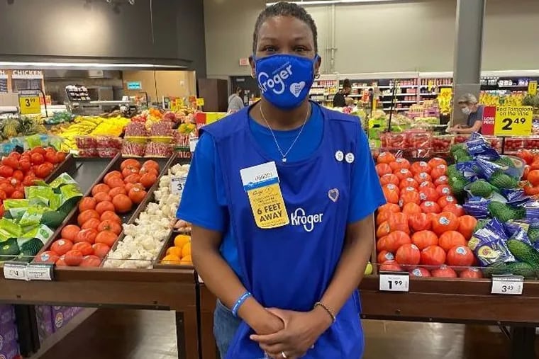 LaShenda Williams, who used to live in the parking lot of the East Nashville Kroger grocery store, now is an employee there.