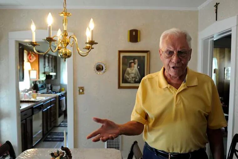Audubon is battling bamboo. But former borough commissioner Vince Lobascio, 89, may have come up with a solution. He talks about it in his dining room on September 11, 2014. (TOM GRALISH / Staff Photographer)