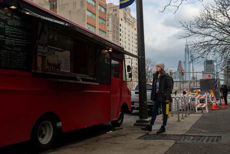 Market Street on the Drexel University campus in University City, shown in a file photo, was a popular food truck zone before a move in late 2019 to ban them. Then came the pandemic, when trucks throughout the city were closed.