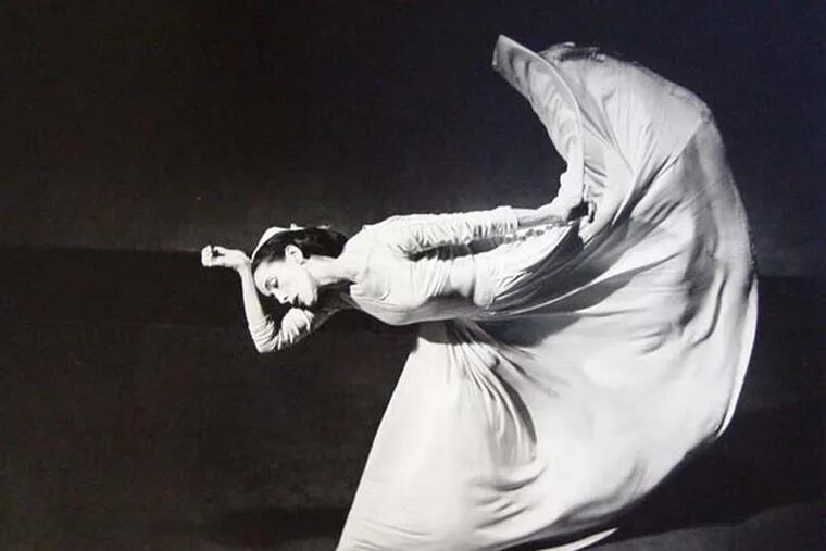 Barbara Morgan, “Martha Graham: Letter to the World (The Kick)”, gelatin silver print, 1940. [Goes with show “Barbara Morgan Photography” at the Reading Public Museum.]