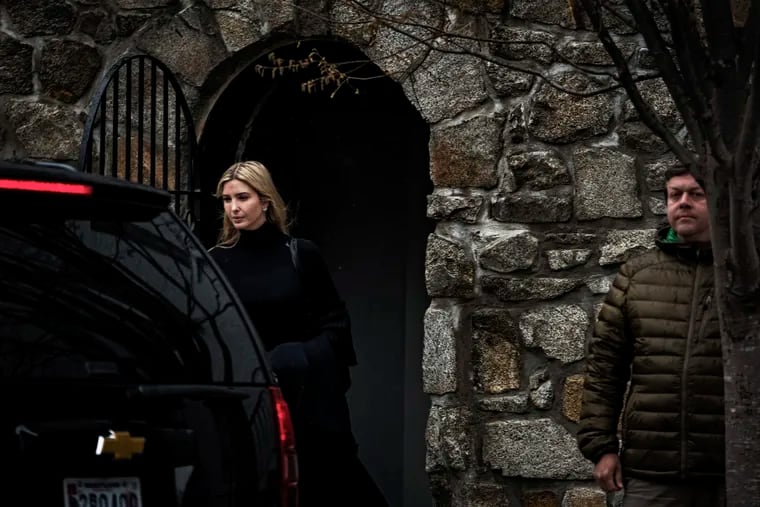 This March 2017 photo shows Ivanka Trump leaving her rented Kalorama home in Washington.