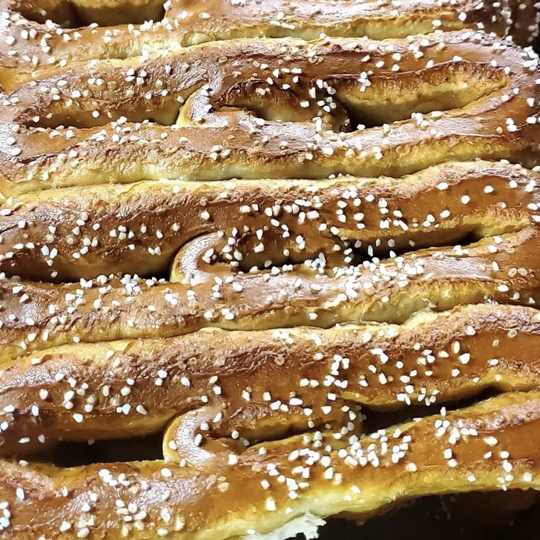 Center City Soft Pretzel Co. bakes thousands of pretzels daily at its shop at 816 Washington Ave.