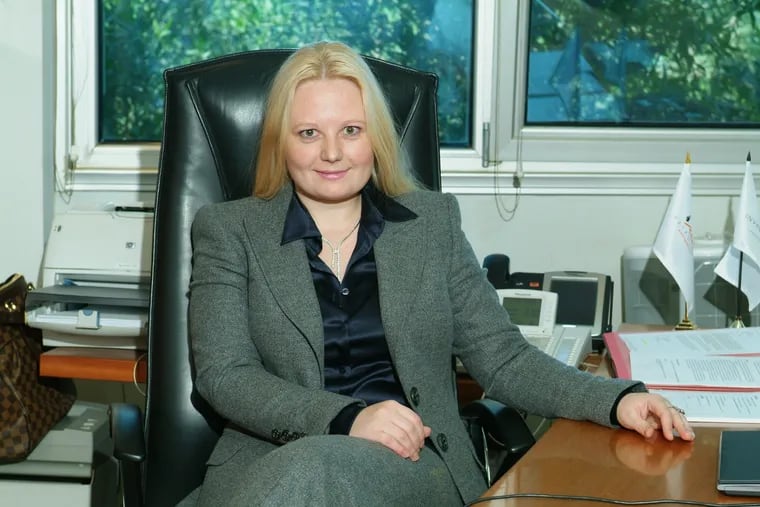 Marsha Lazareva in her office in Kuwait. She and her former boss now face 15-year prison sentences.