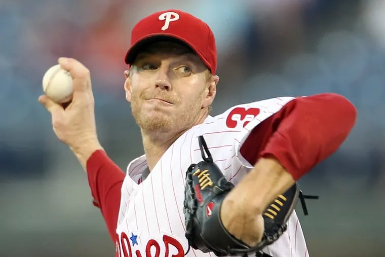 Roy Halladay, pitching for the Phillies in September  2013.